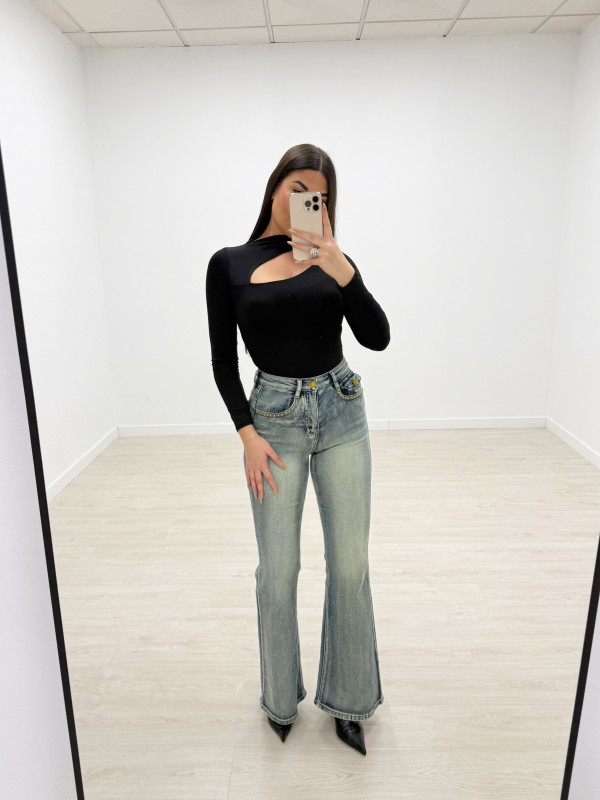 BODY LICRA CUT OUT NEGRO