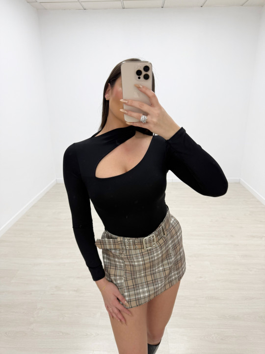 BODY LICRA CUT OUT NEGRO
