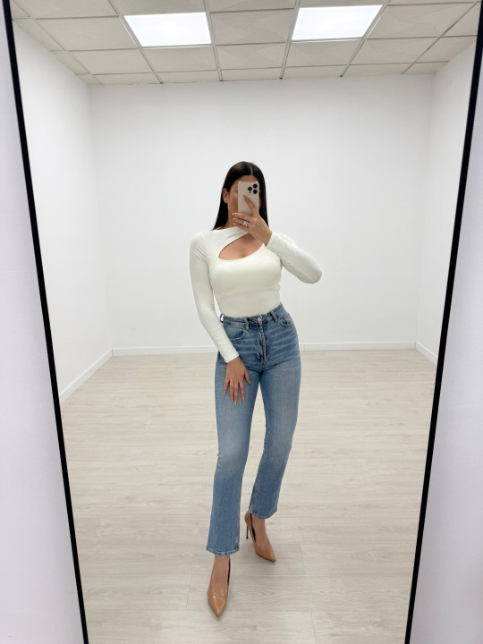 BODY LICRA CUT OUT BLANCO