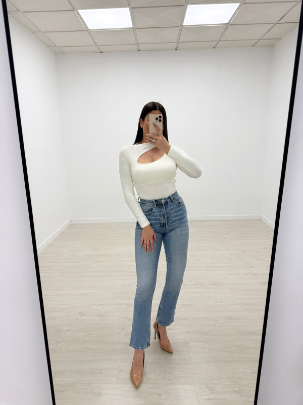BODY LICRA CUT OUT BLANCO