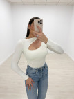 BODY LICRA CUT OUT BLANCO