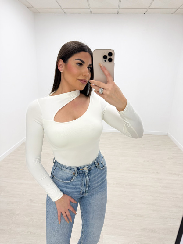 BODY LICRA CUT OUT BLANCO