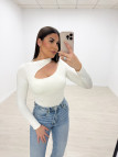BODY LICRA CUT OUT BLANCO