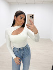 BODY LICRA CUT OUT BLANCO