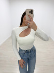BODY LICRA CUT OUT BLANCO