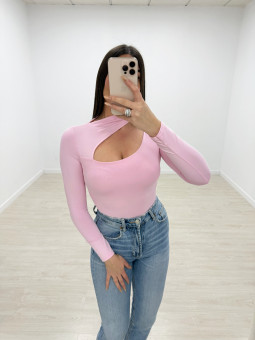 BODY LICRA CUT OUT ROSA