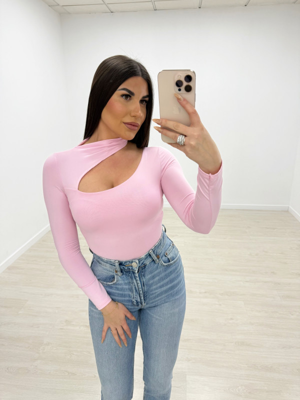BODY LICRA CUT OUT ROSA