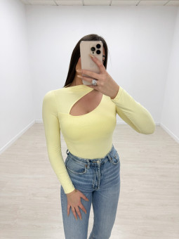 BODY LICRA CUT OUT AMARILLO