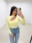 BODY LICRA CUT OUT AMARILLO