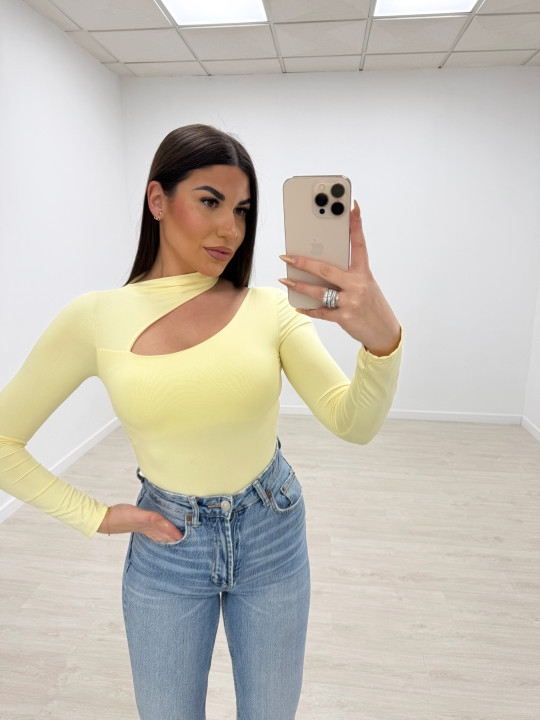 BODY LICRA CUT OUT AMARILLO