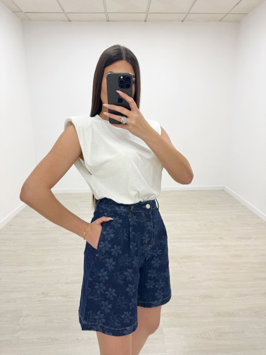 BERMUDA DENIM FLOR