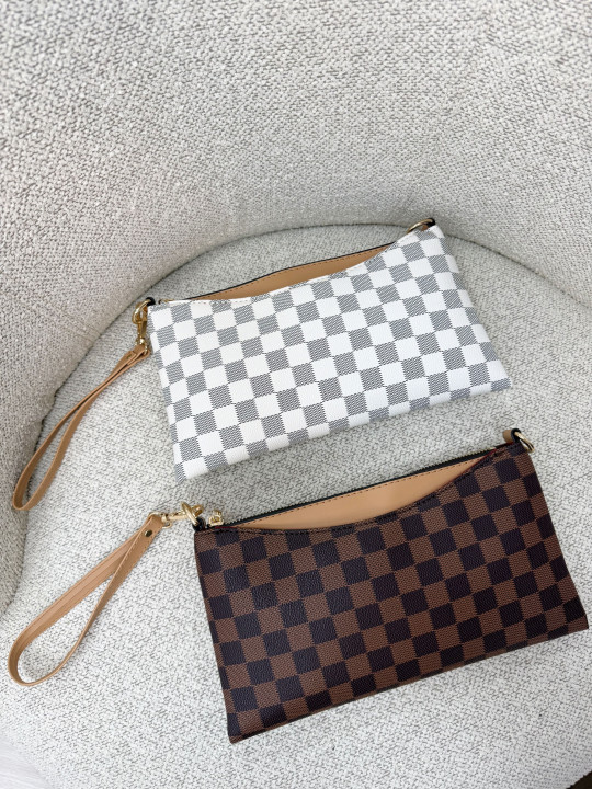 BOLSO MANO ESTAMPADO CUADROS