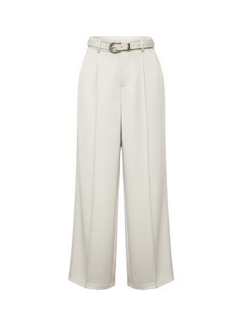 PANTALÓN SATINADO CON CINTURÓN - BEIGE