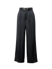 PANTALÓN SATINADO CON CINTURÓN - NEGRO