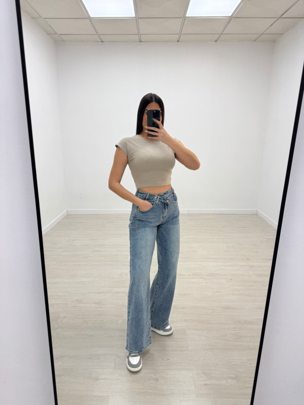 PANTALÓN VAQUERO ASIMÉTRICO - 1581