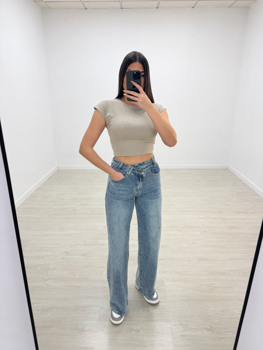 PANTALÓN VAQUERO ASIMÉTRICO - 1581