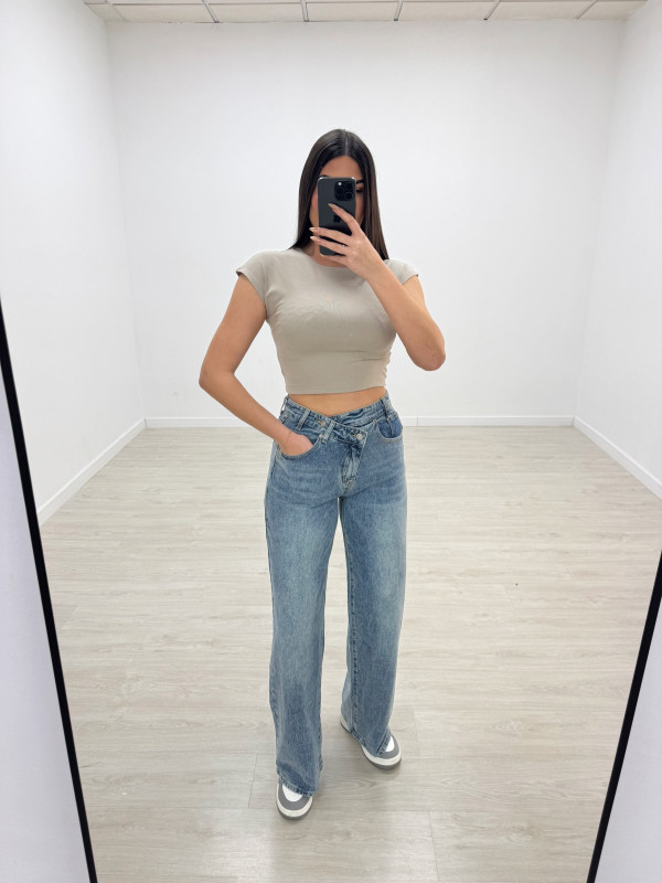 PANTALÓN VAQUERO ASIMÉTRICO - 1581