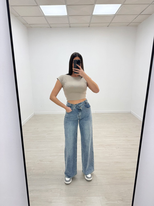 PANTALÓN VAQUERO ASIMÉTRICO - 1581