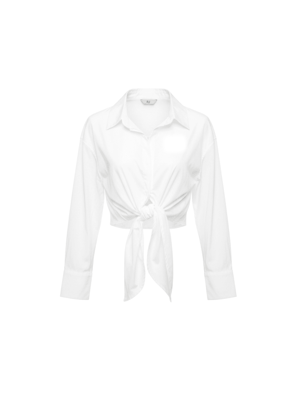 CAMISA POPELÍN ANUDADA - BLANCA