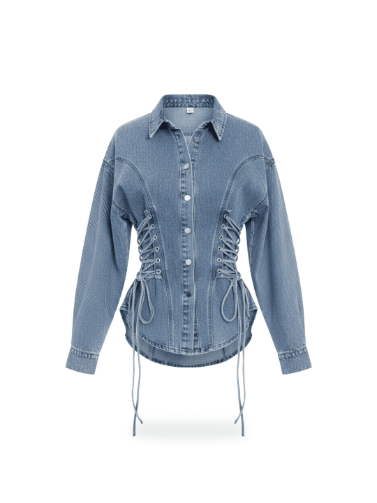 CHAQUETA-CAMISA DENIM CUERDAS