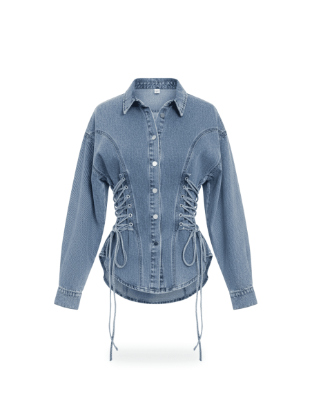 CHAQUETA-CAMISA DENIM CUERDAS
