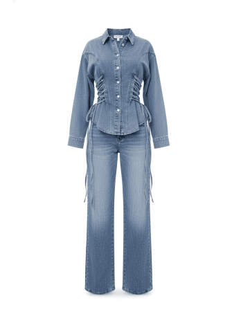 CHAQUETA-CAMISA DENIM CUERDAS