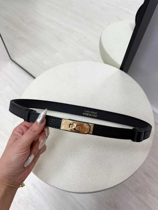 CINTURÓN HERMS NEGRO (PIEL 100%)