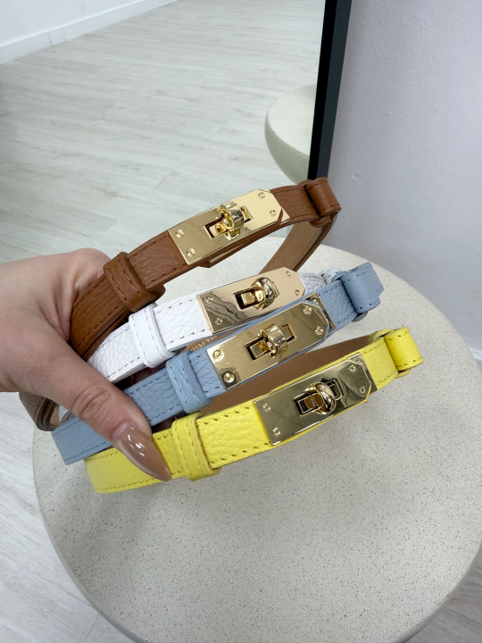 CINTURÓN HERMS (PIEL 100%) - AMARILLO