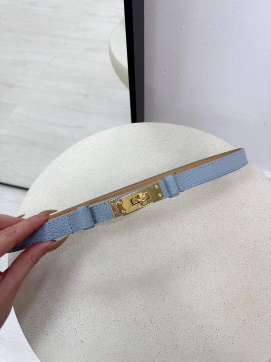 CINTURÓN HERMS (PIEL 100%) - CELESTE