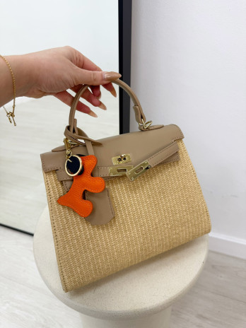 BOLSO KELLY RAFIA - TOUPE