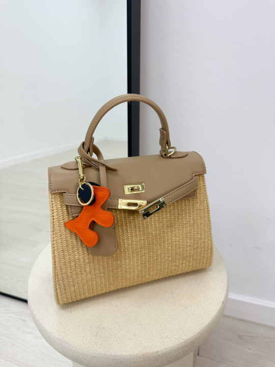 BOLSO KELLY RAFIA - TOUPE
