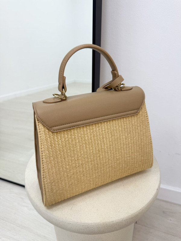 BOLSO KELLY RAFIA - TOUPE