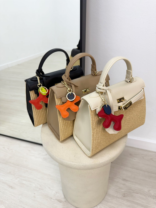 BOLSO KELLY RAFIA - TOUPE