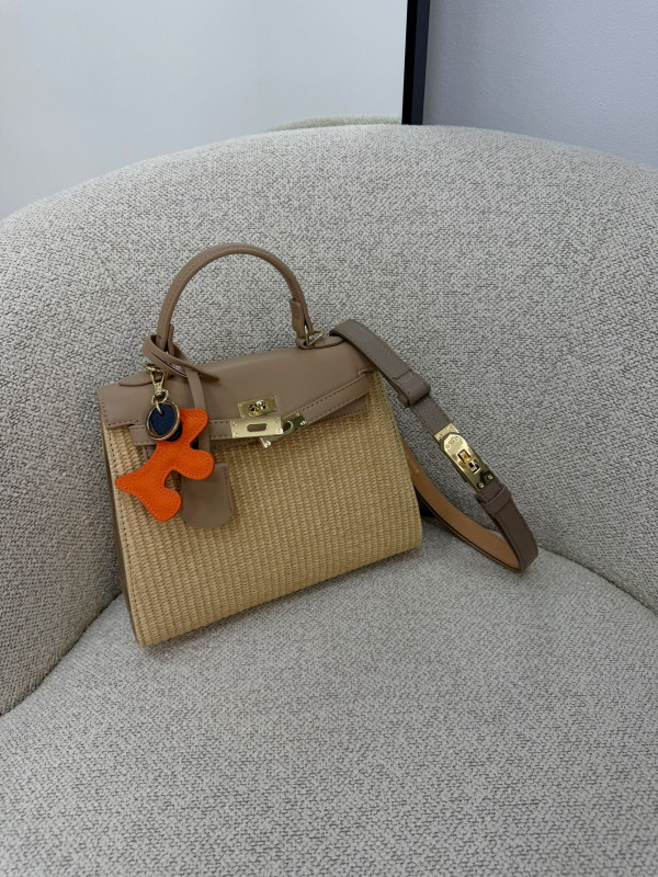 BOLSO KELLY RAFIA - TOUPE