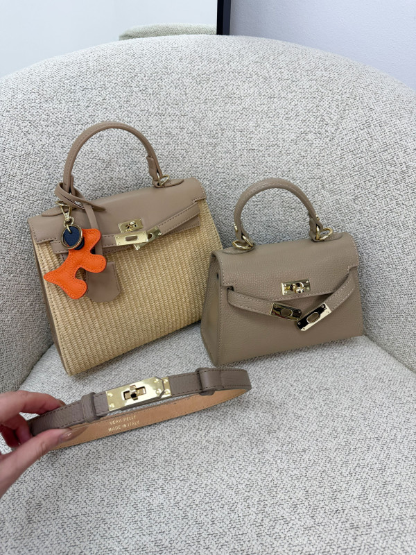 BOLSO KELLY RAFIA - TOUPE