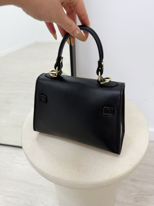 BOLSO MINI KELLY (PIEL 100%) - NEGRO