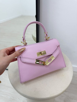 BOLSO MINI KELLY (PIEL 100%) - ROSA