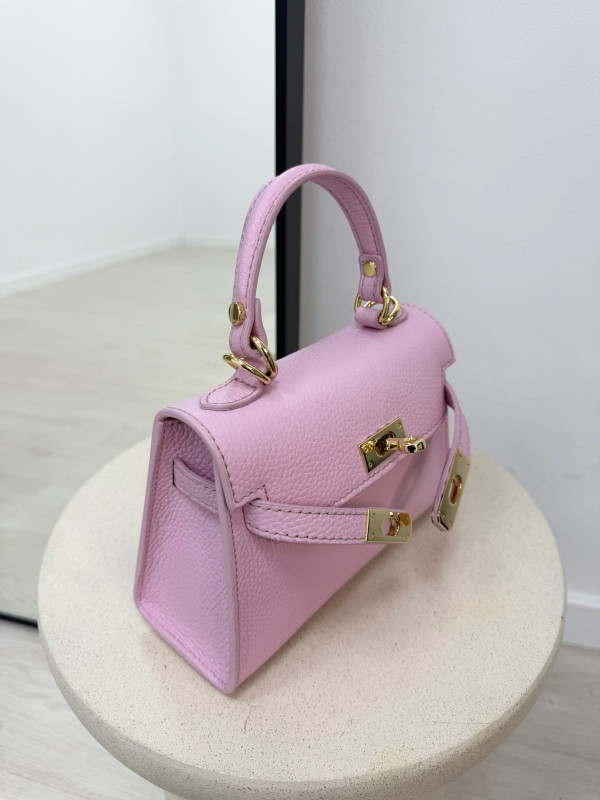 BOLSO MINI KELLY (PIEL 100%) - ROSA