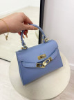 BOLSO MINI KELLY (PIEL 100%) - AZUL