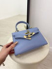 BOLSO MINI KELLY (PIEL 100%) - AZUL
