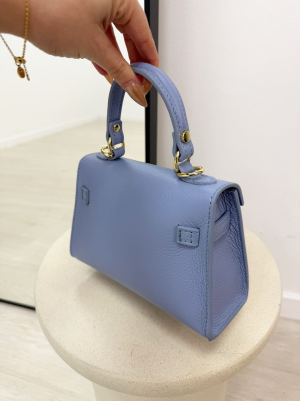 BOLSO MINI KELLY (PIEL 100%) - AZUL