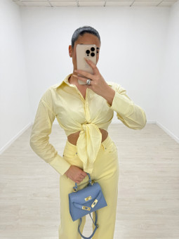 CAMISA POPELÍN ANUDADA - AMARILLA