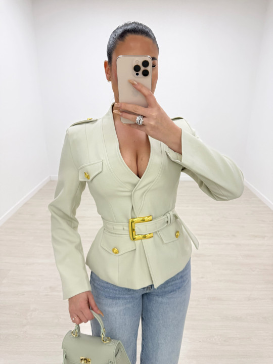 BLAZER PREMIUM CINTURÓN - BEIGE
