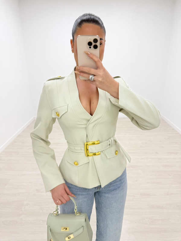 BLAZER PREMIUM CINTURÓN - BEIGE