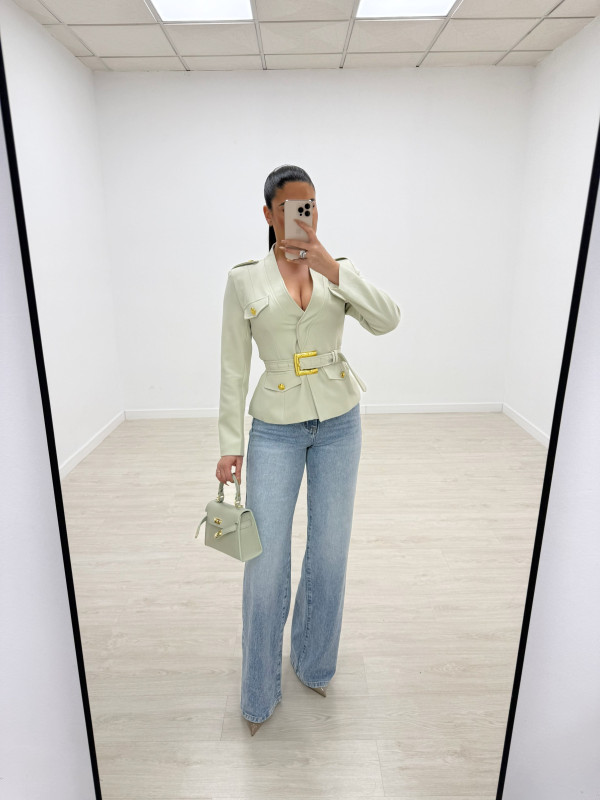 BLAZER PREMIUM CINTURÓN - BEIGE