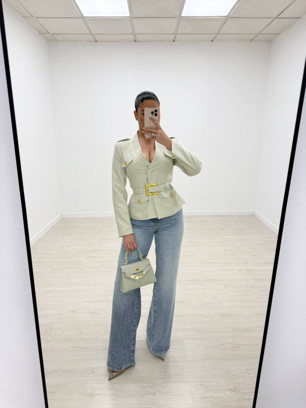 BLAZER PREMIUM CINTURÓN - BEIGE