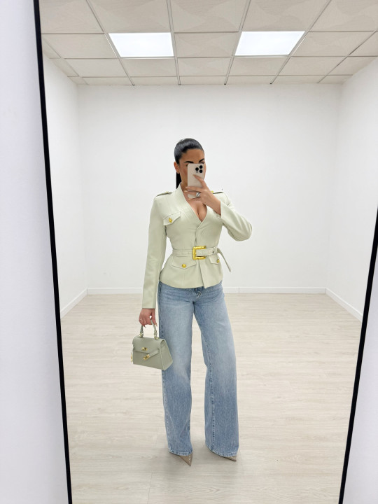 BLAZER PREMIUM CINTURÓN - BEIGE