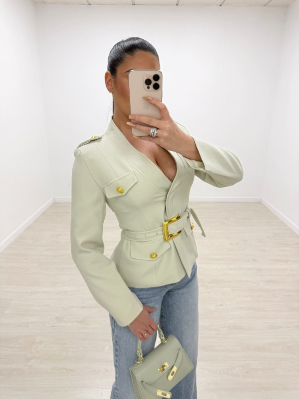 BLAZER PREMIUM CINTURÓN - BEIGE