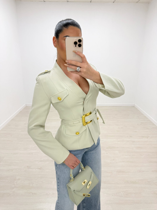 BLAZER PREMIUM CINTURÓN - BEIGE