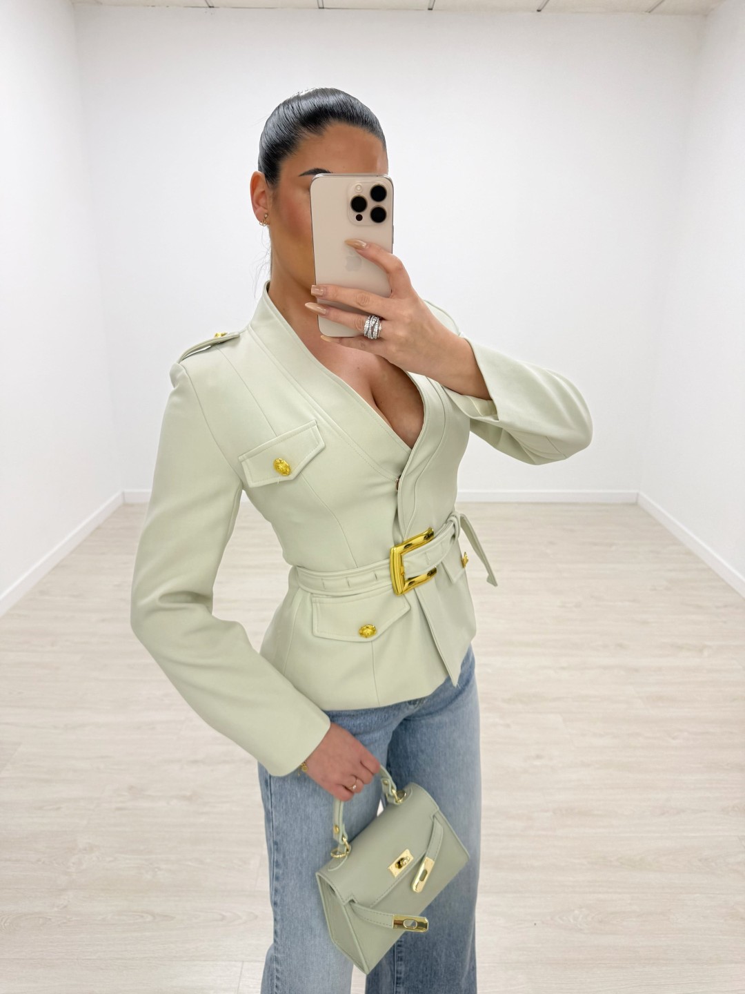 BLAZER PREMIUM CINTURÓN - BEIGE